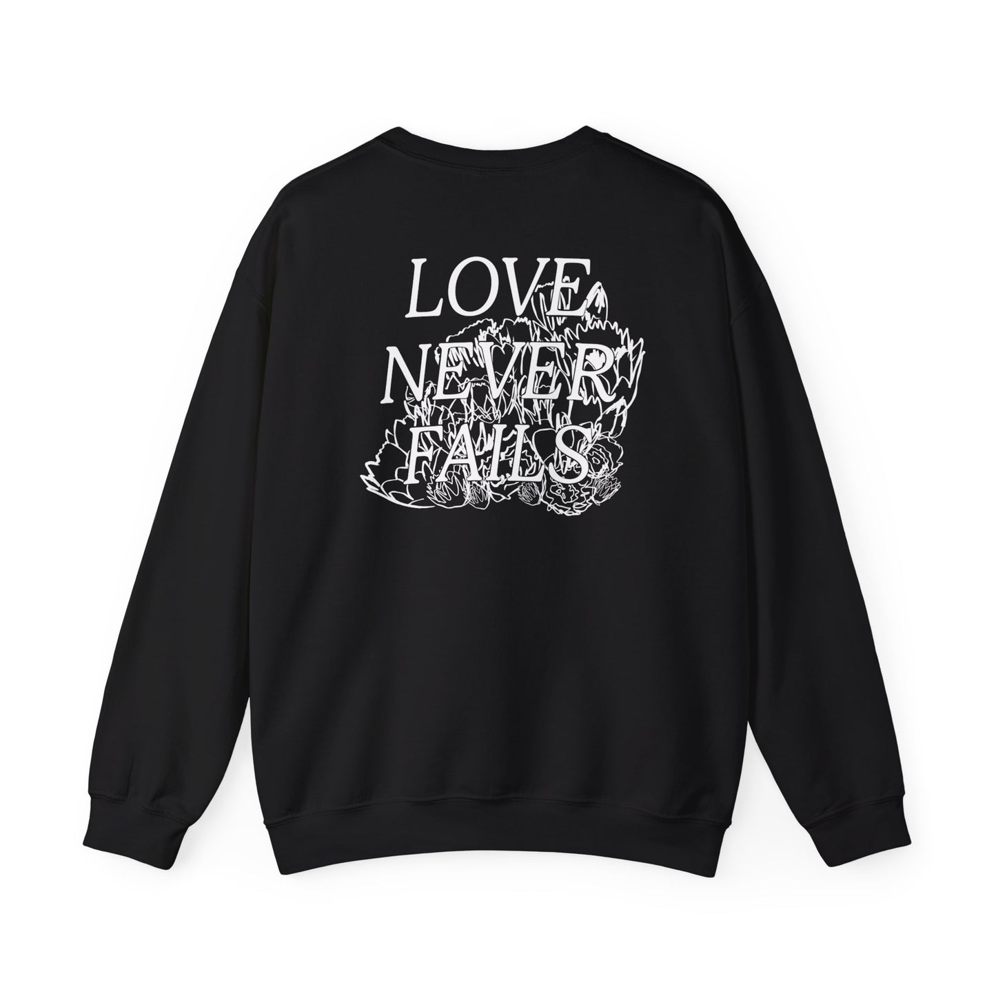 LOVE NEVER FAILS Unisex Heavy Blend™ Crewneck Sweatshirt